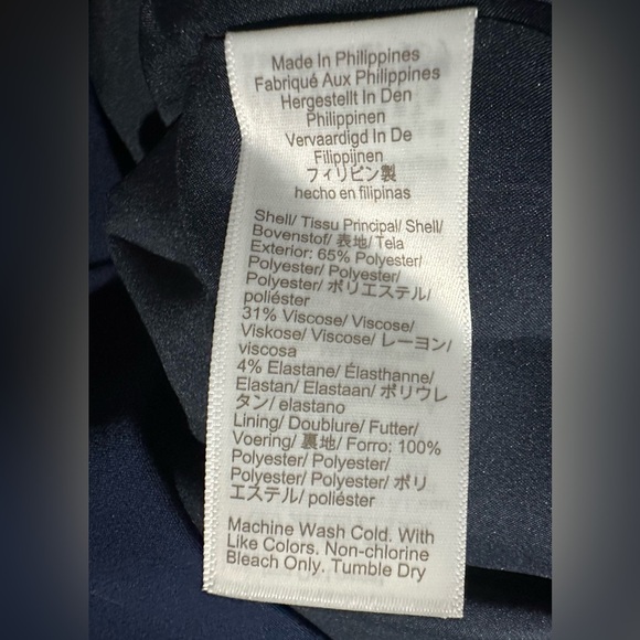 J.Crew Factory Ruffleneck Suit Dress, Navy Blue Work Dress, Business Casual NWT - Picture 14 of 15